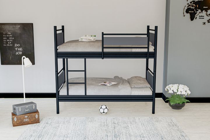 Star Stapelbed, 90x190 cm, Zwart en Antraciet