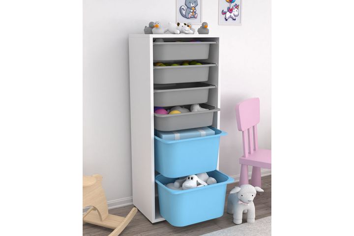 Tara Children's Toy Storage, Grey & Blue