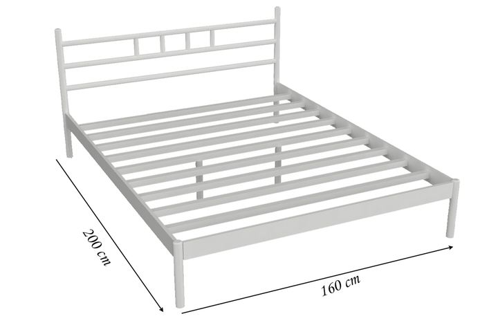 Diego Bedframe, 160x200 cm, Wit