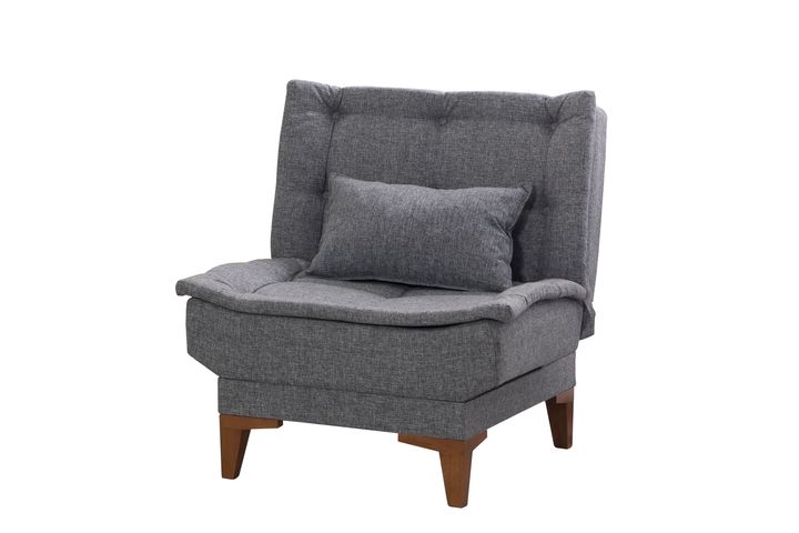 Kelly Fauteuil In Linnen Stof, Donkergrijs