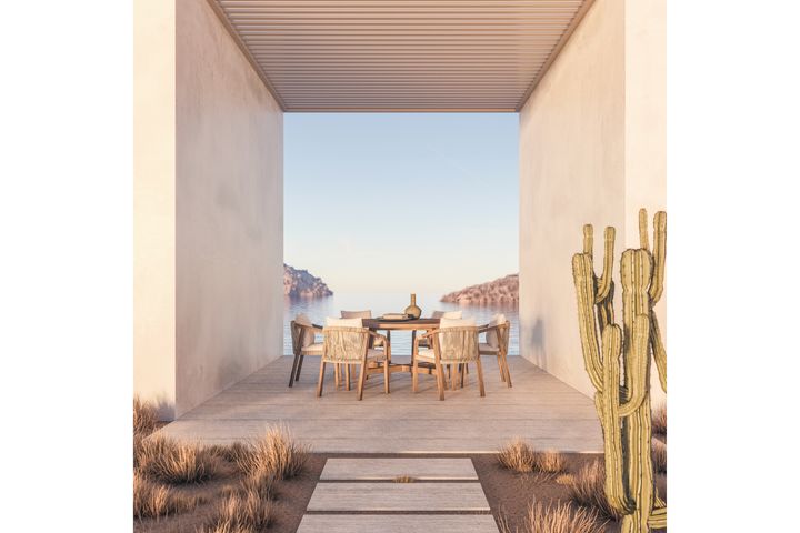 Monte Carlo Round Tuinset, 6 Zits, Creme