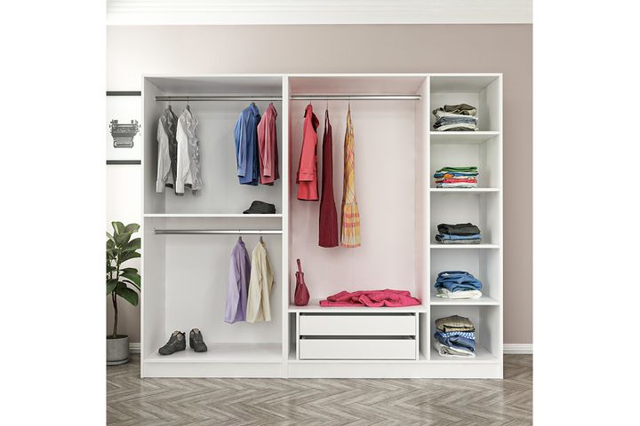 Tideway Lucretia Kledingkast met 5 Deuren, Wit