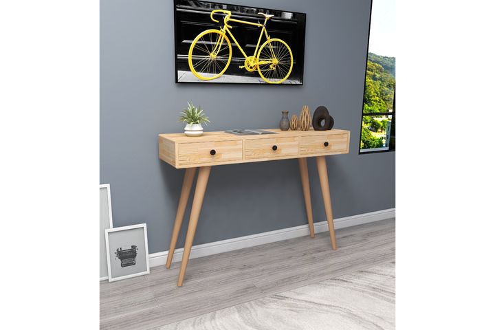 Woodface Rolls Houten Consoletafel, Beige