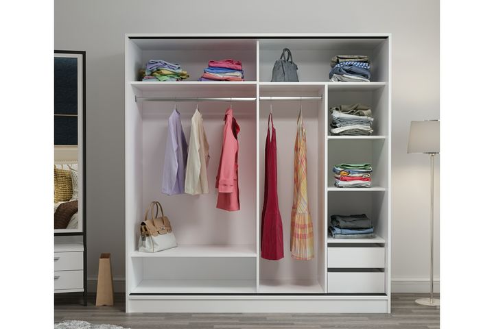 Medway Tideway Kledingkast met Schuifdeuren, 210 cm, Wit
