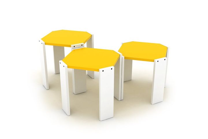 Rafevi Hansel Terrazzo Nesting Table, Yellow & White