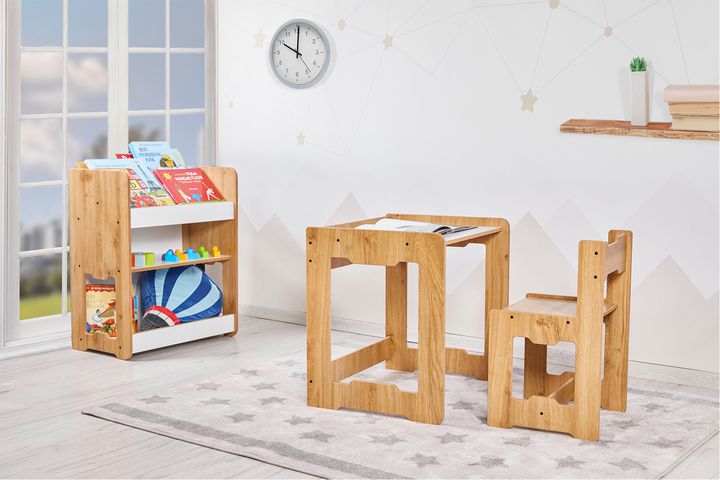 Marty Children's Montessori Books and Toys Storage, Light Wood