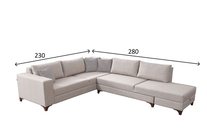 Masse Hoekbank Rechts, Creme