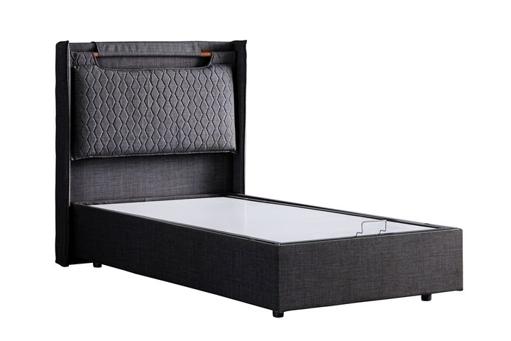 Zagreb Comfort Boxspringbedset, 100x200 cm, Antraciet