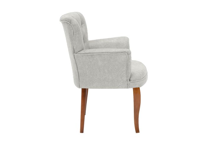 Armens Sessel mit Braunen Beinen, Creme