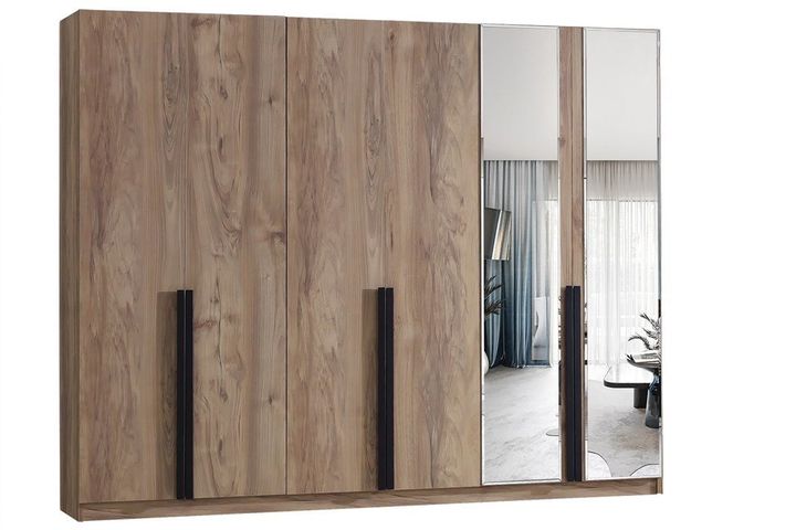 Premium 6 Door Wardrobe, Walnut