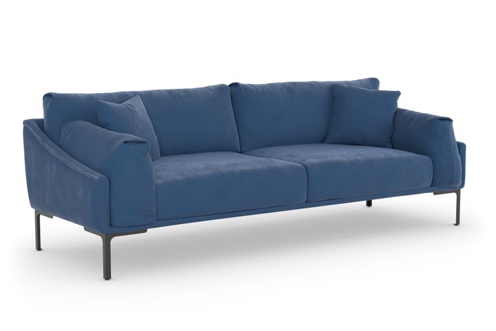 Leo Three Seater Sofa, Navy Blue