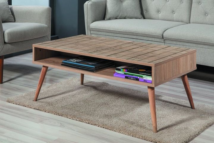 City Natural Top Side Table, Walnut