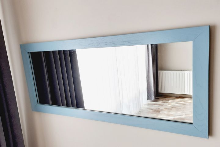 Wood Rechthoekige Staande Spiegel, 100x40 cm, Groen