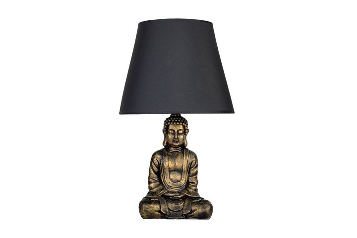 Buddha Modernere Tischlampe, Gold & Grau