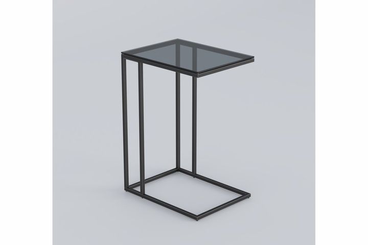 Everly C-Vormige Bijzettafel, Zwart