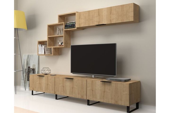 Losta TV-Möbel mit Metallfüßen, Eiche