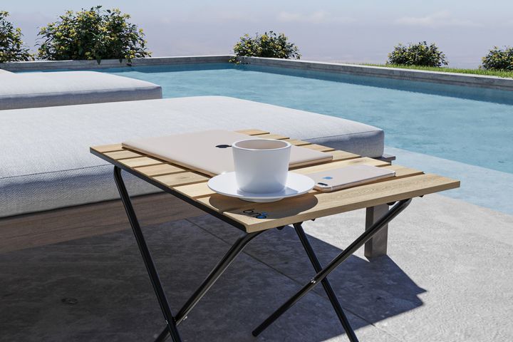 Bino Opklapbare Tuintafel, Creme