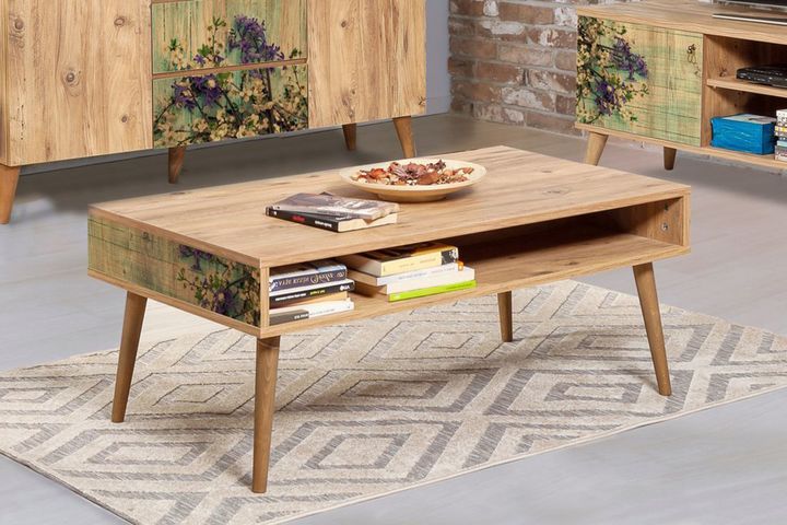 Motto Forest Green Coffee Table, Oak