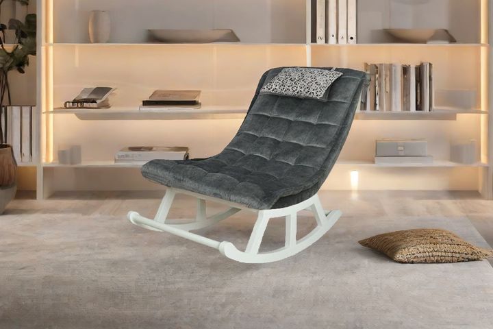 Asedia Maeve Schommelstoel, Antraciet & Wit