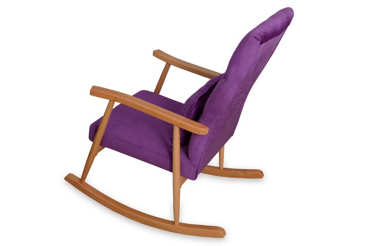 Asedia Trend Schommelstoel Gestoffeerd, Violet & Natuurlijke Kleur