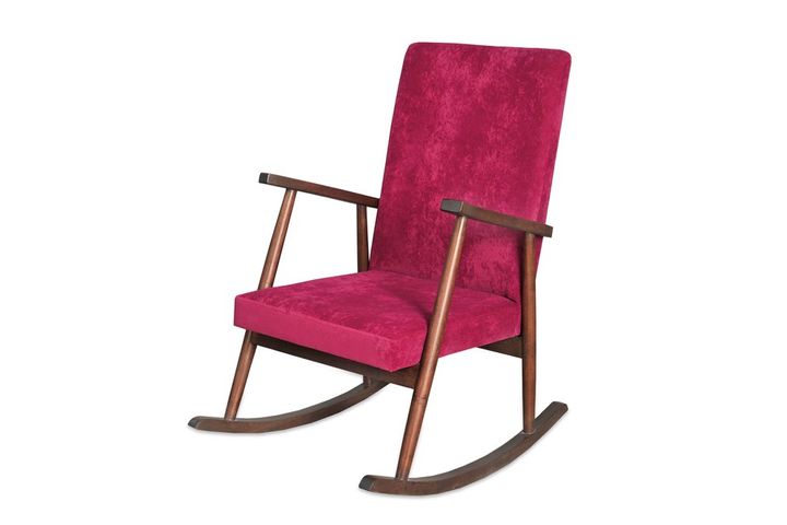 Asedia Trend Schommelstoel, Fuchsia & Walnoot