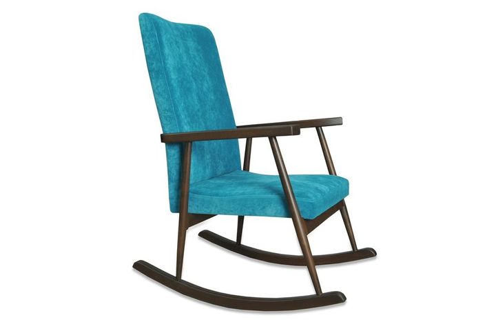Asedia Trend Schommelstoel, Turkoois & Walnoot