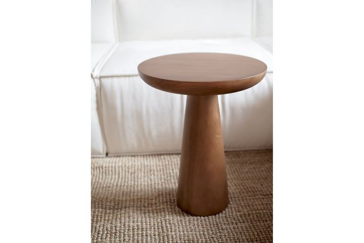Mushroom Side Table, 50 cm, Walnut