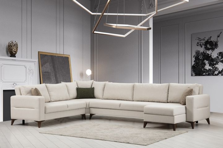 Kristal Hoekbank, Beige