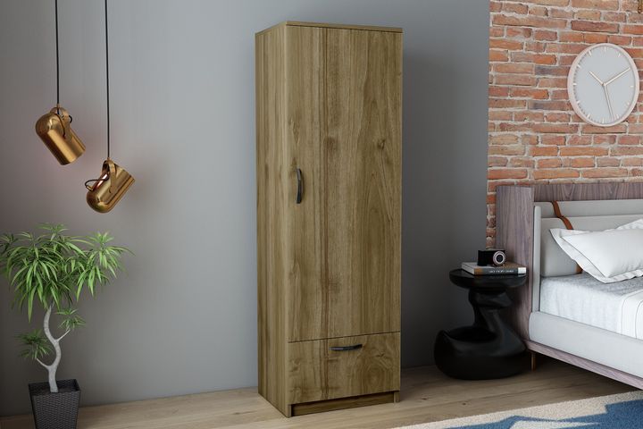 Santa Kledingkast met 1 Deur, Notenhout