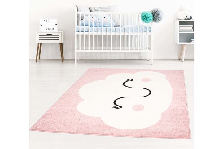 Piave Cloud Print Children's Rug, 160 x 225 cm, Pink
