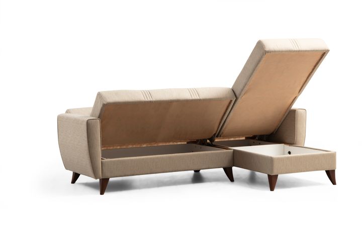 Zaden Hoekbank met Slaapfunctie, Beige