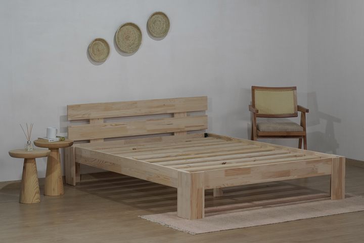 Berlin King Size Bed, 150 x 200 cm, Natural