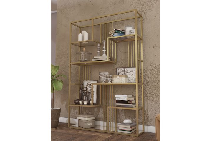 Marsah Bookcase, Gold