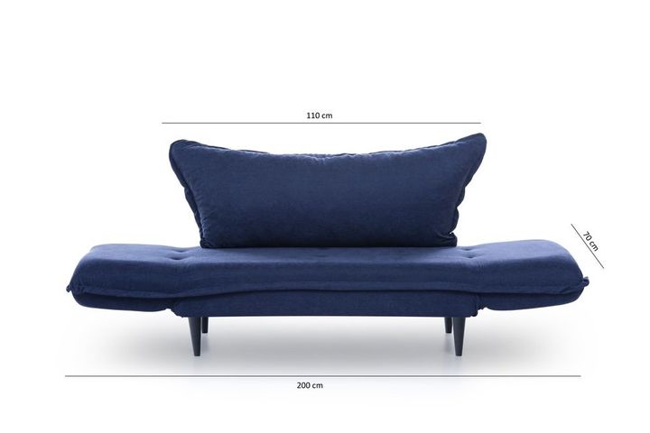 Futon Vino 2-Zitsbank, Donkerblauw
