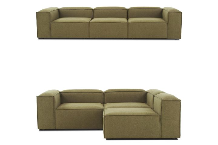 Frid Linnen 3-Zitsbank, Oliegroen