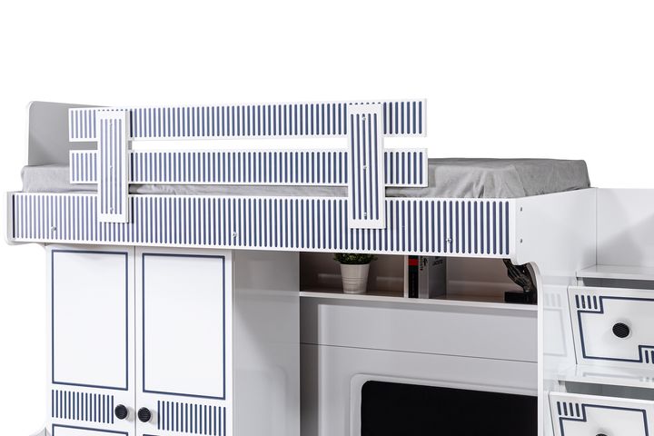 Line Stapelbed met Bureau, 90x190 cm