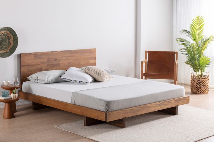 Luna Patna Houten Bedframe, 90x190 cm, Walnoot