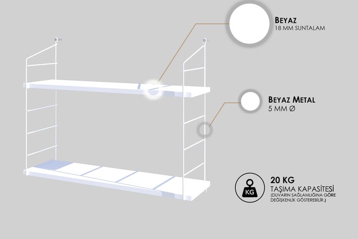 Armony Shelves 2-Tier, White