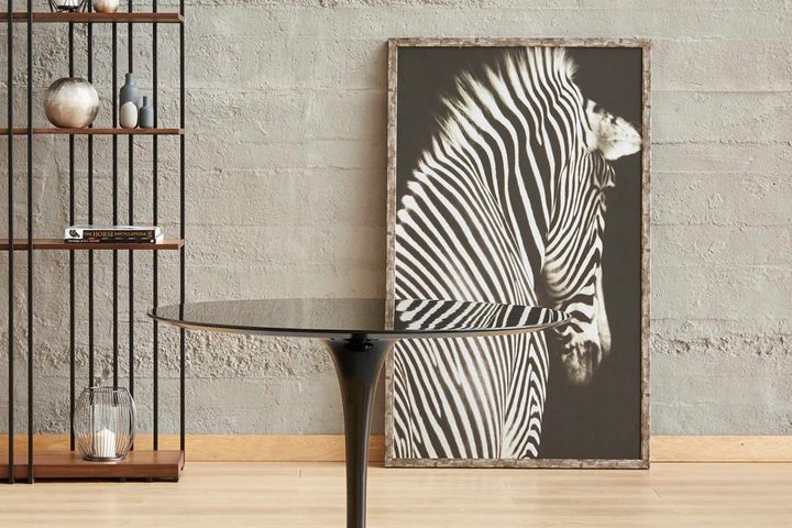 Zebra Art Print with Frame, Medium