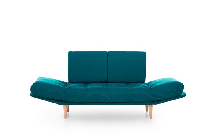 Futon Nina 2-Zitsbank, Groenblauw