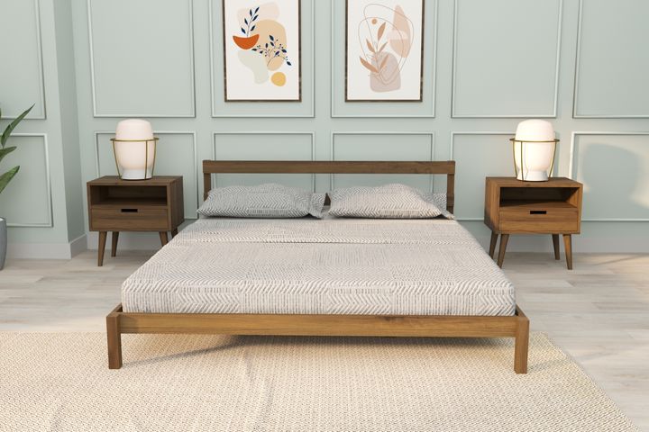 Axel Eko Double Bed, 150 x 200 cm, Walnut