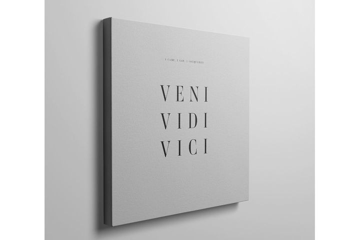 Veni Minimale Afbeelding Op Canvas, 70x70 cm