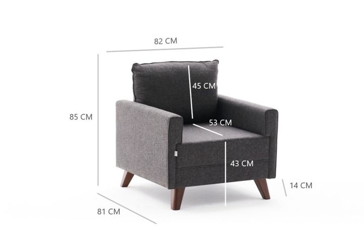 Bella Soft Fauteuil, Antraciet