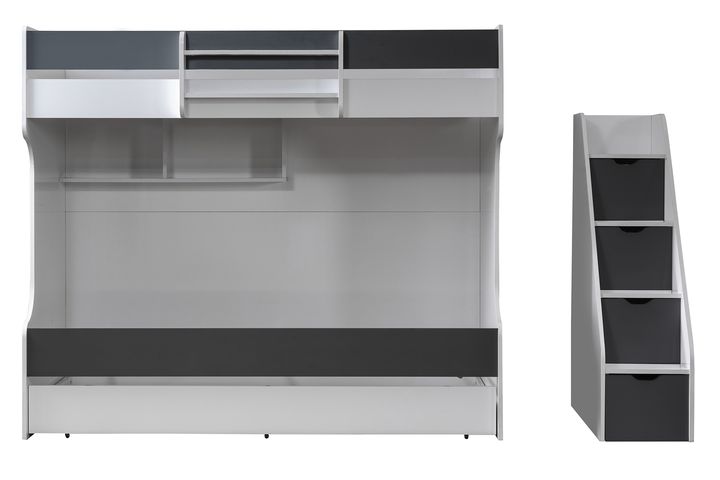 Scotia Stapelbed met Onderbed, 90x190 cm, Antraciet