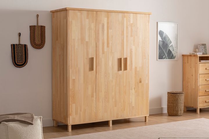 Ranch Houten Kledingkast met 3 Deuren