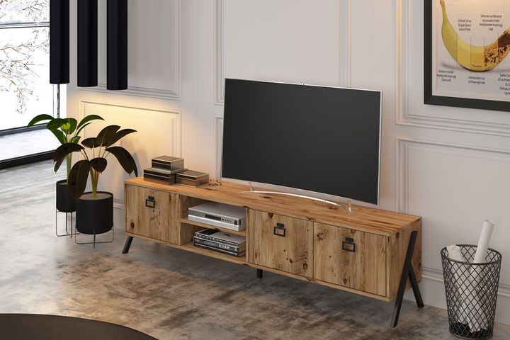 Yanke TV-Meubel met Rekken, 180 cm, Walnoot