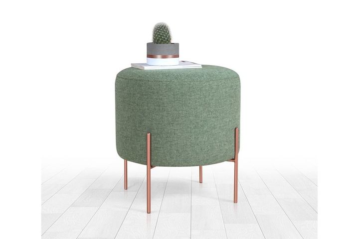 Copper Ronde Poef, Groen
