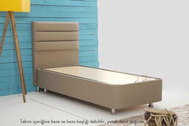 Wien Boxspringbed met Hoofdbord, 90x200 cm, Beige