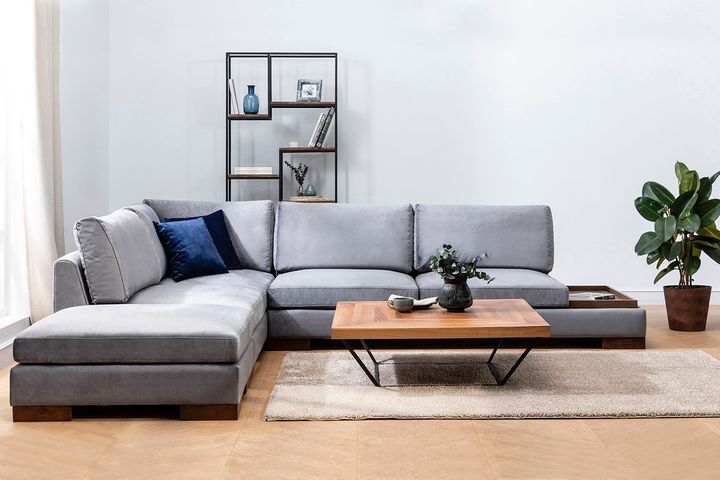 Tulip Hoekbank Links, Donkergrijs (Zonder pouf)