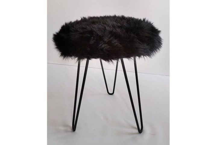 Impala Pluche Poef, Zwart